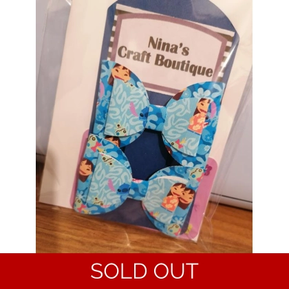 Disney Stitch Hair Bow Set